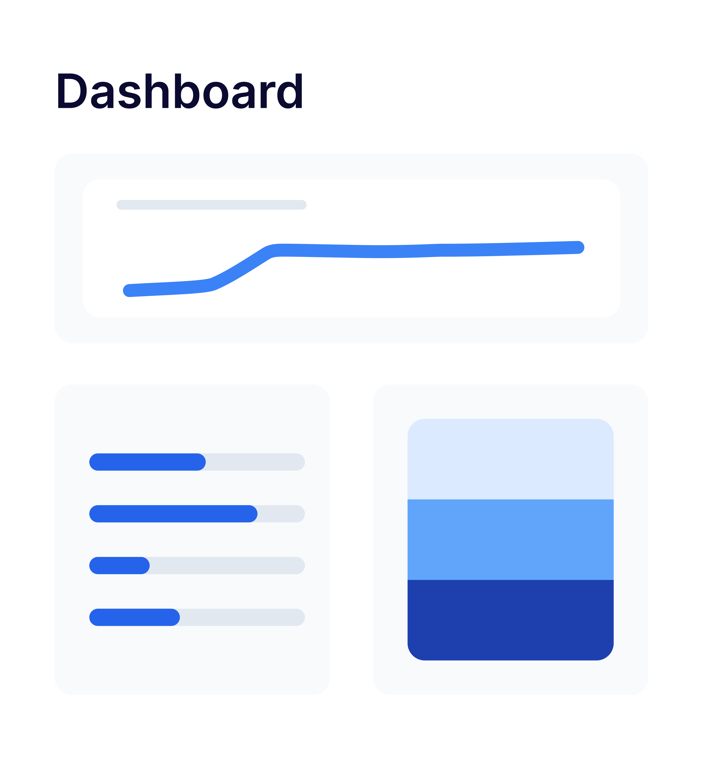 Ilustraciones simplificadas de gráficos del dashboard de cuentas por pagar.