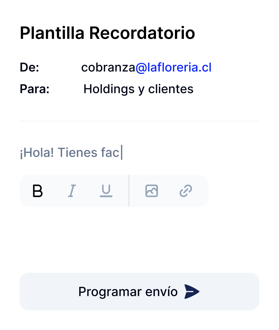 Plantilla para mensaje de recordatorio
