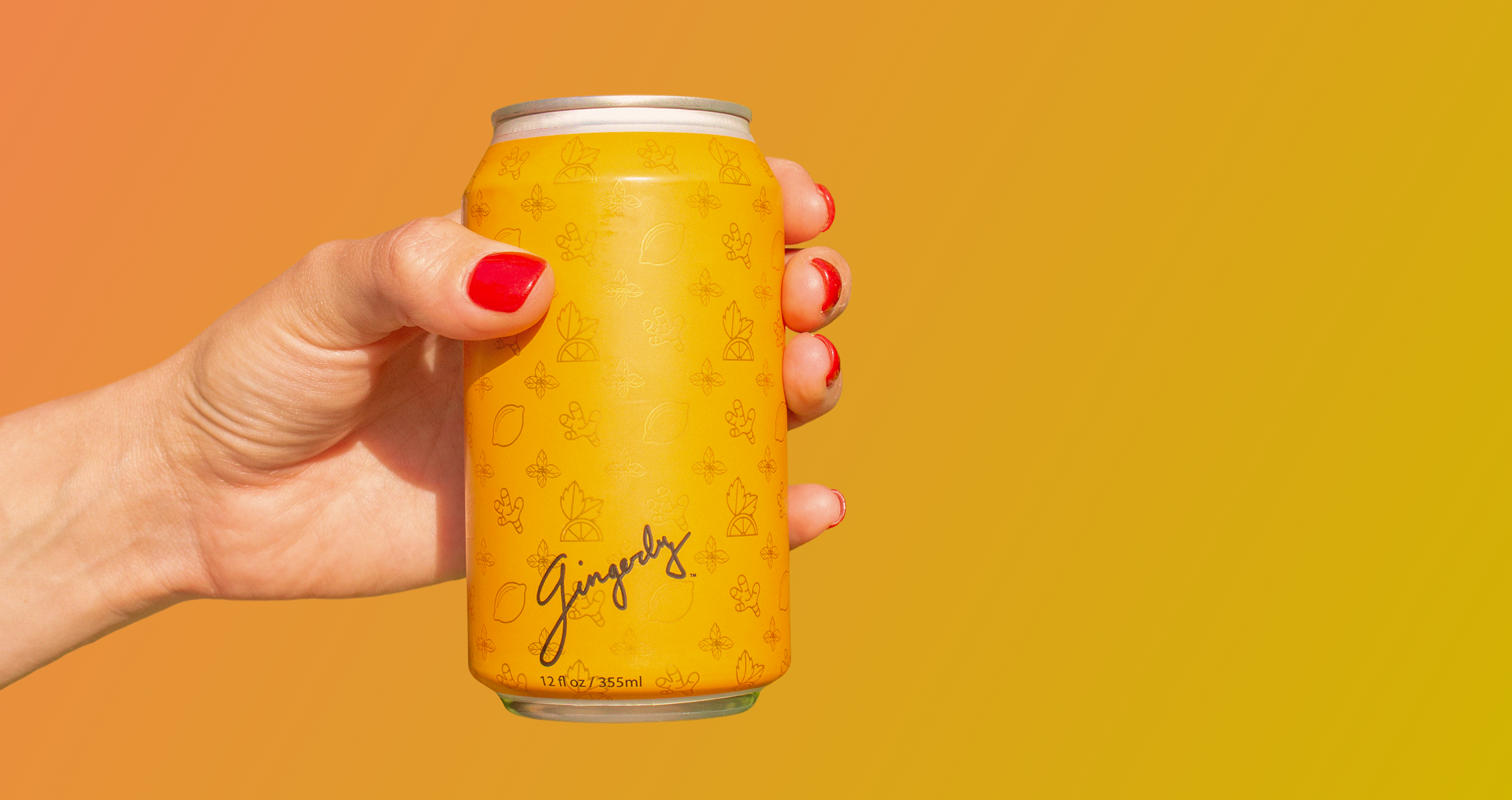 Gingerly. Hand with the can