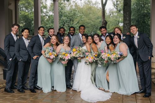day of coordination wedding local to East Tennessee mountain wedding bridal party