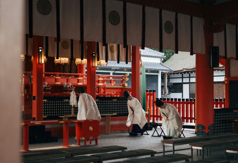 Traditional Japanese Ceremony at Kyoto Shrine