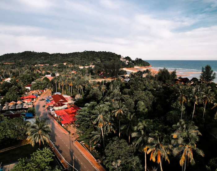 East coast road trip drone view of Balok
