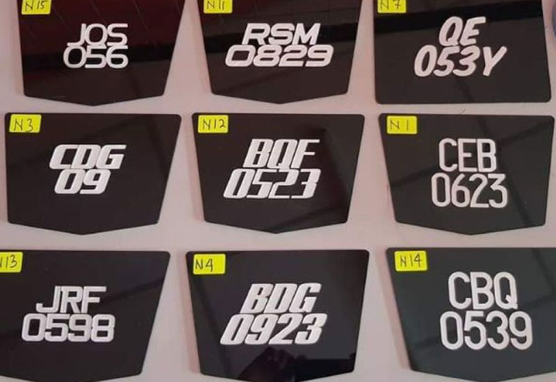 Fancy plate numbers confiscated from motorbikes possibly during a JPJ roadblock in Malaysia.