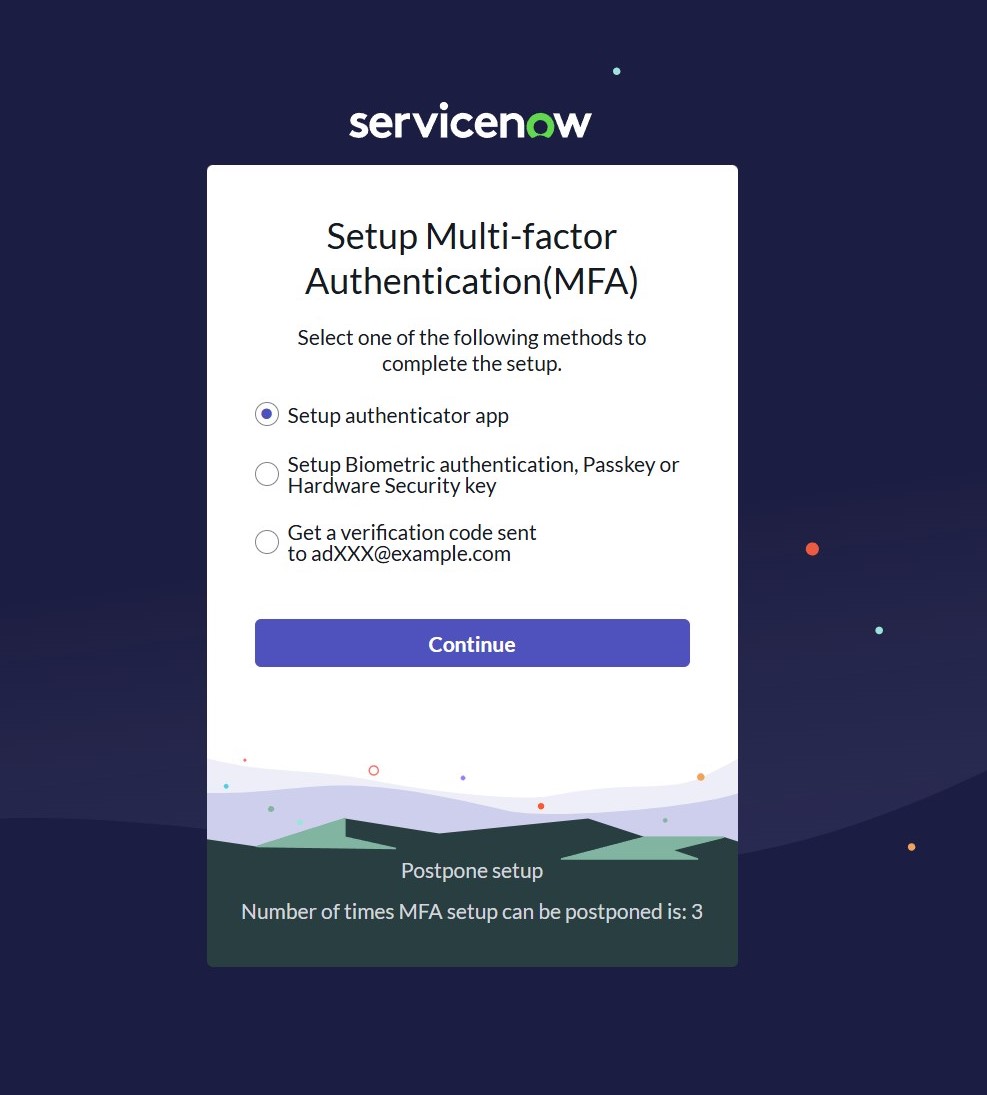 ServiceNow MFA Setup