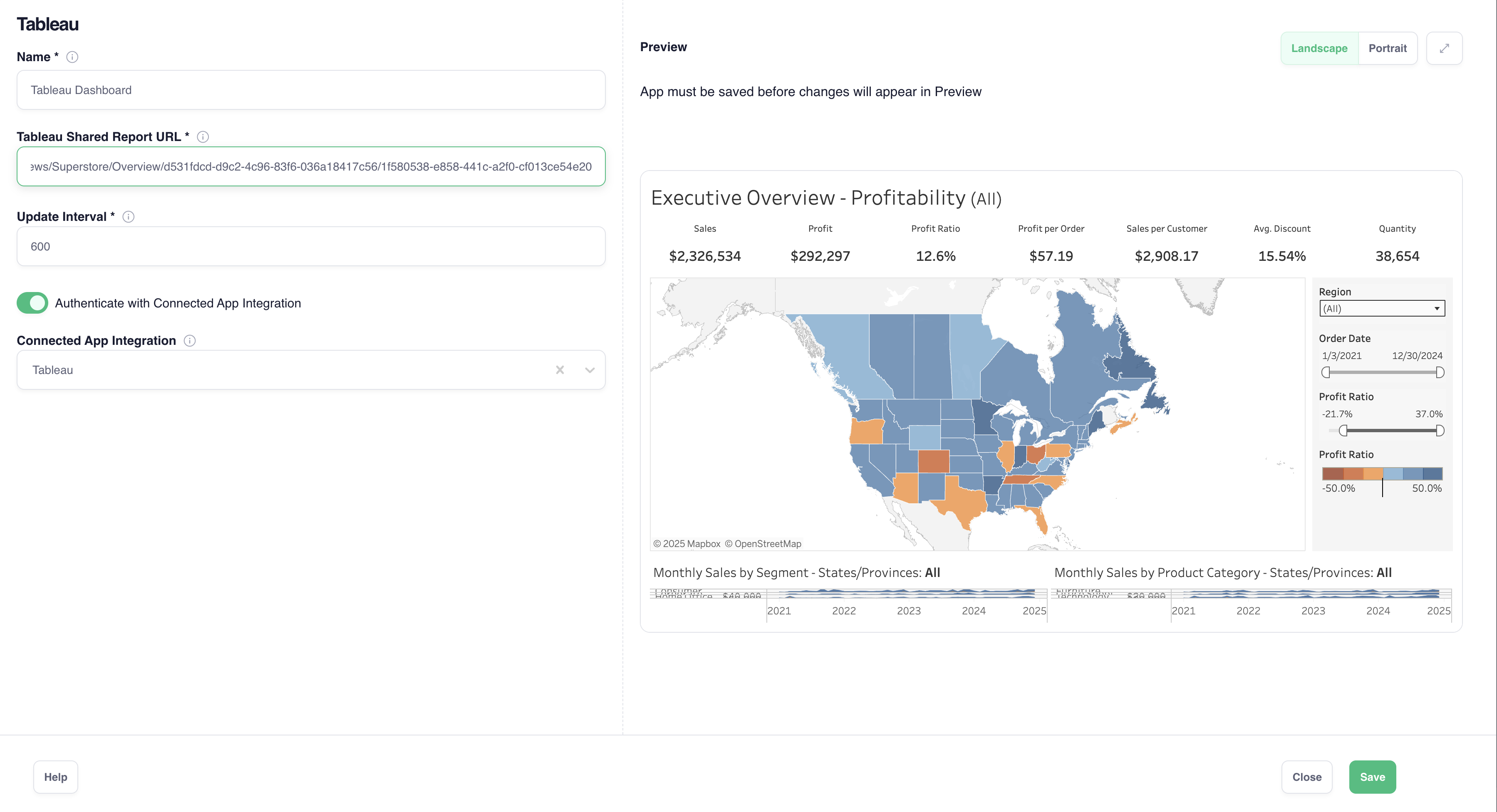 tableau report preview optisigns