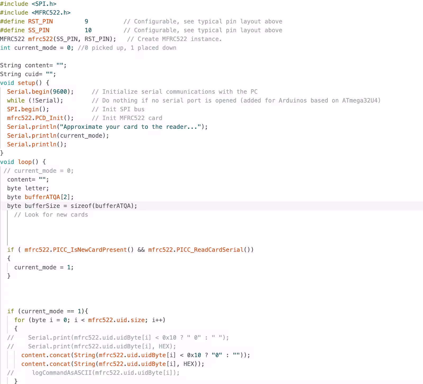 code for use of arduino ide