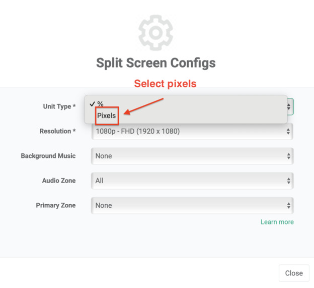 split screen configs pixels