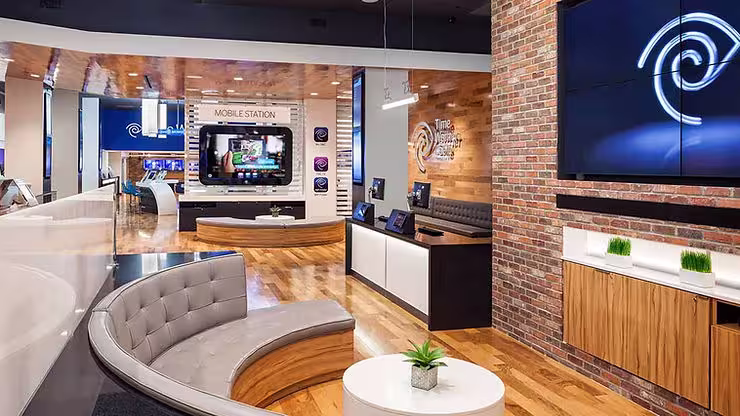 Digital signage in the lobby of the Flagship Experience Store by Time Warner Cable