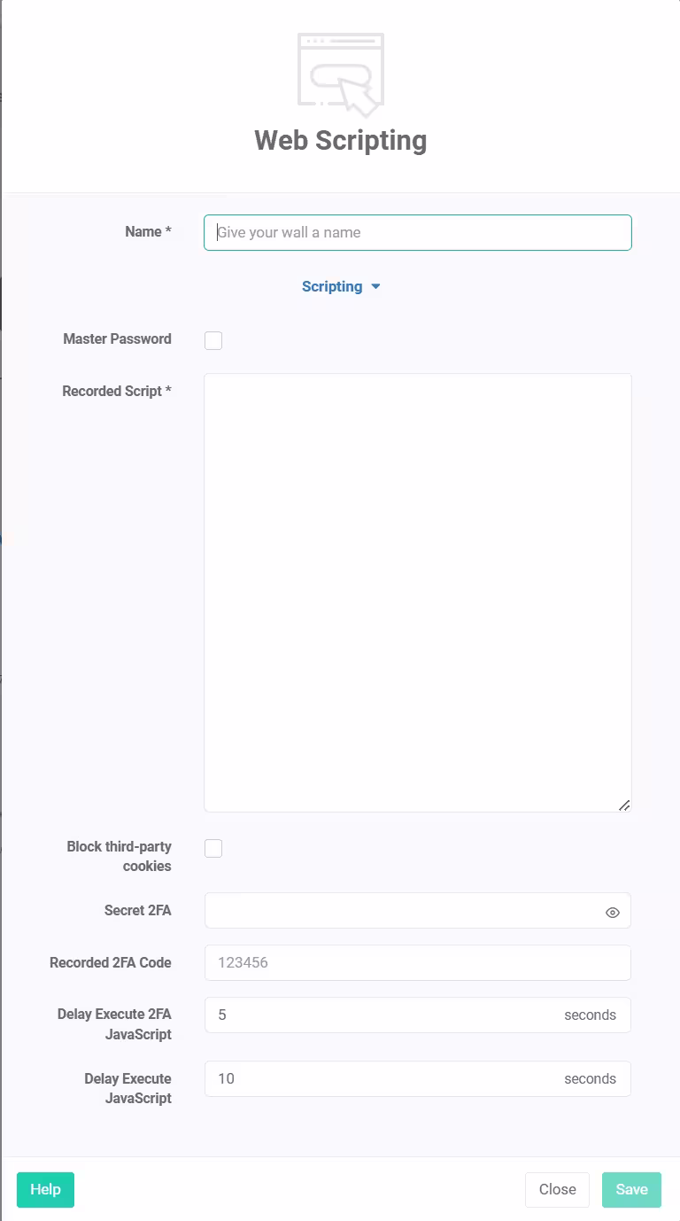 Web Scripting settings for app on OptiSigns Digital Signage Software