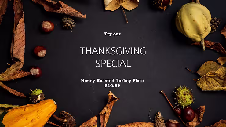 Thanksgiving template for a restaurant