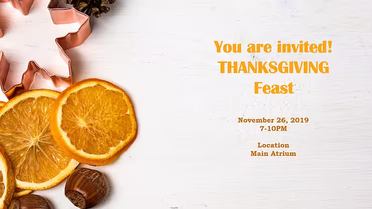 Thanksgiving template for a feast