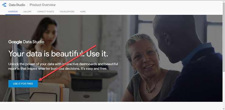 Google Data Studio website screenshot