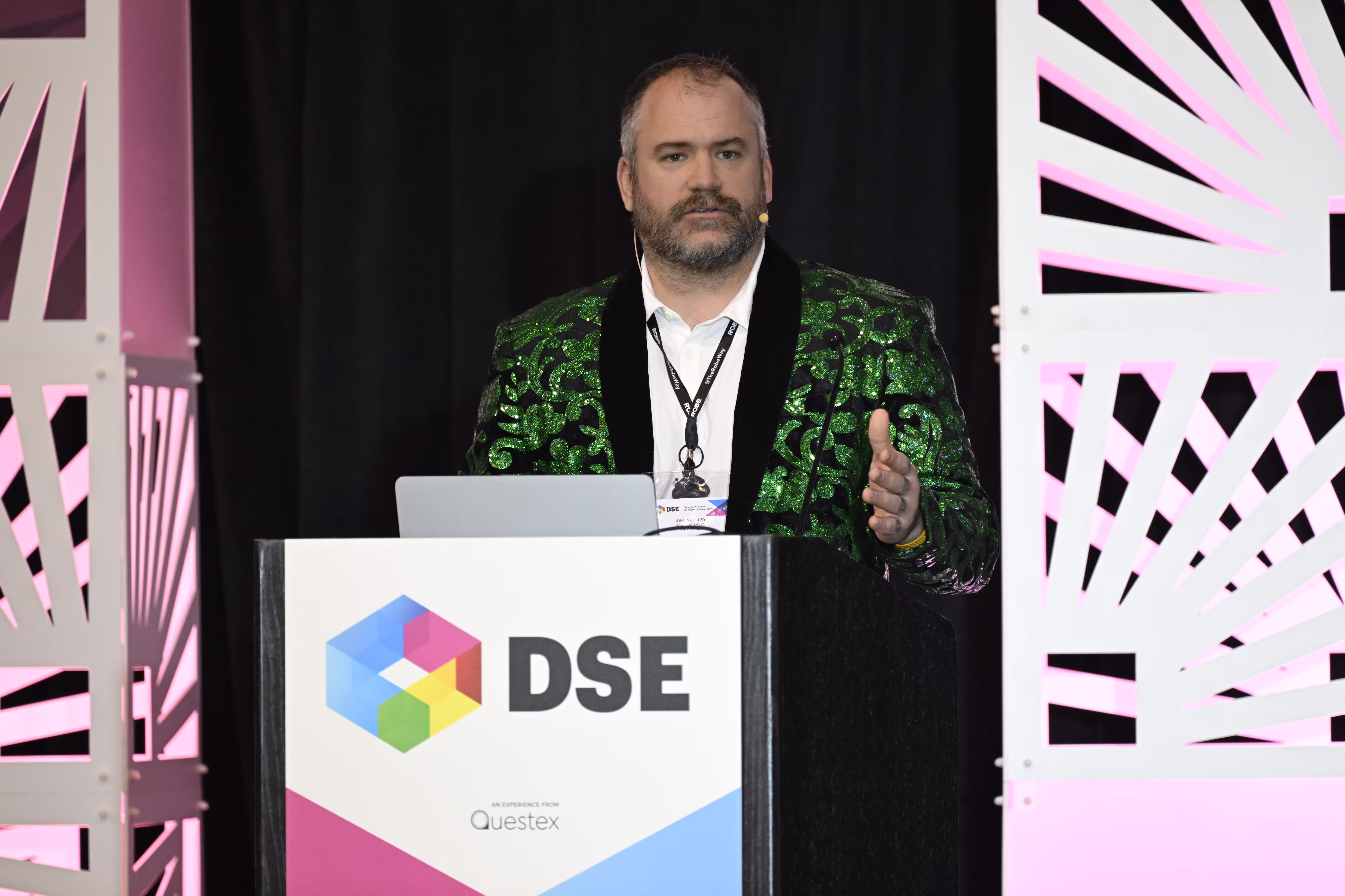 Head of Sales John Shelley delivering his keynote presentation at DSE.