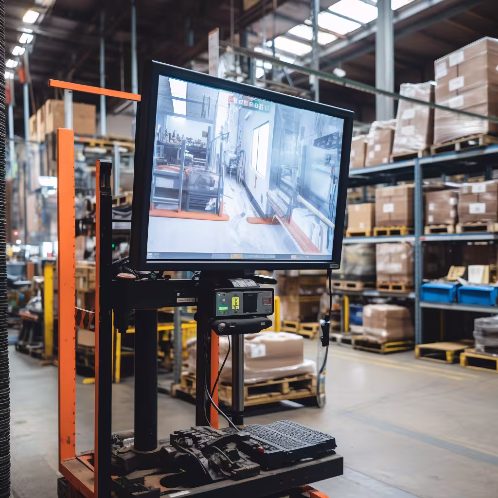 Digital sign with video for workers in a warehouse