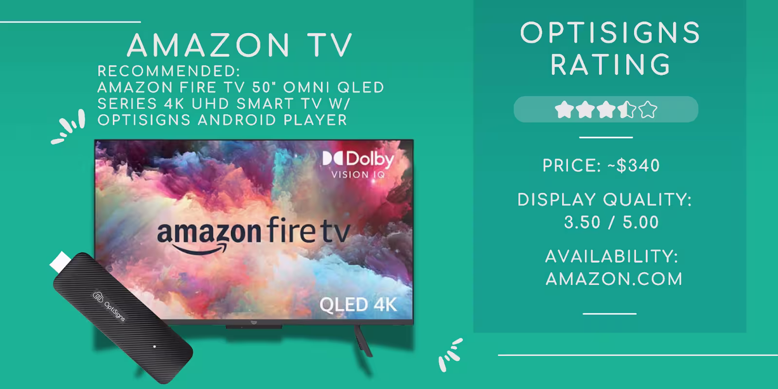 Amazon Smart TV infographic rating for digital signage