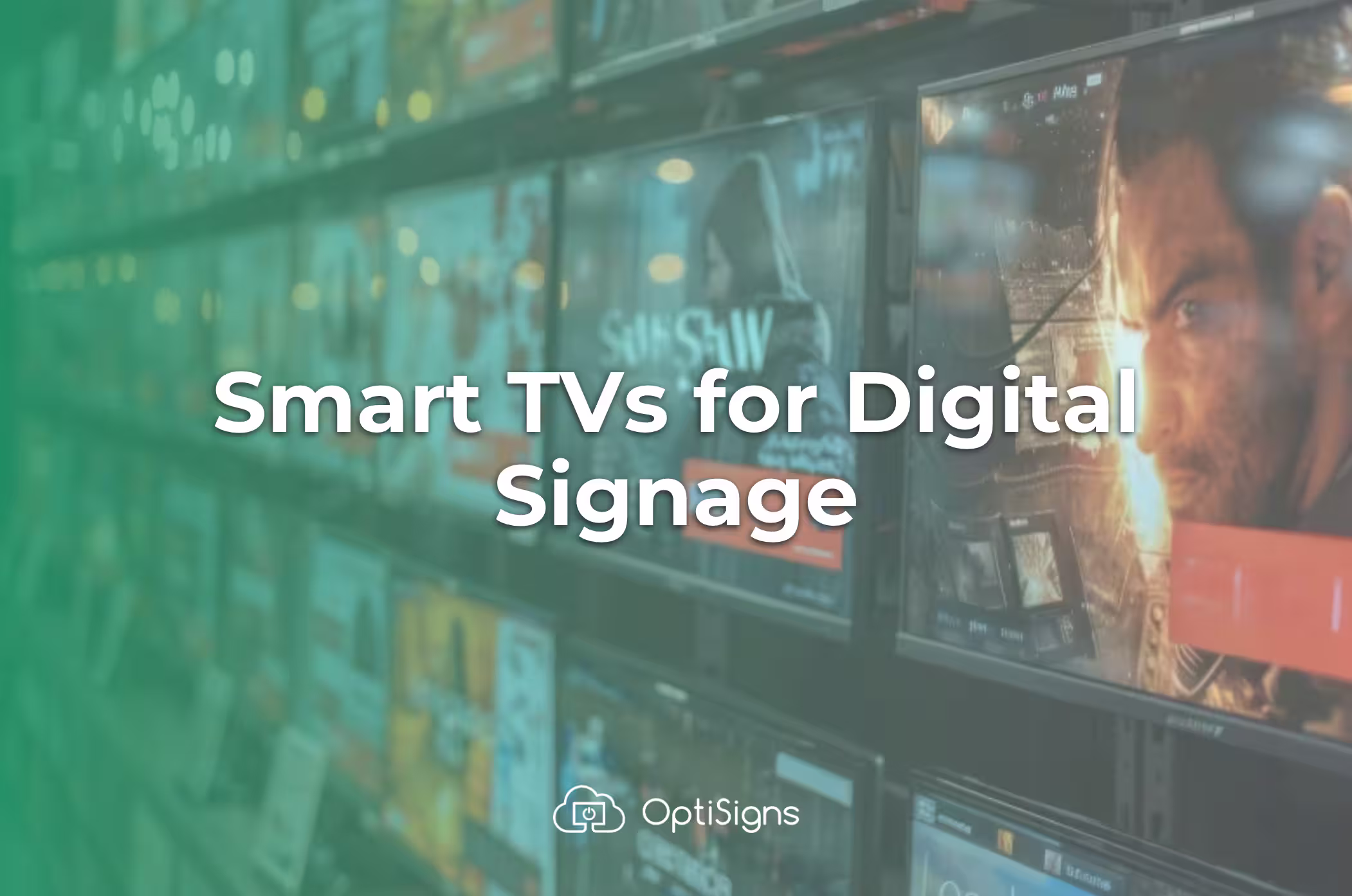 smart tv displaying digital signage