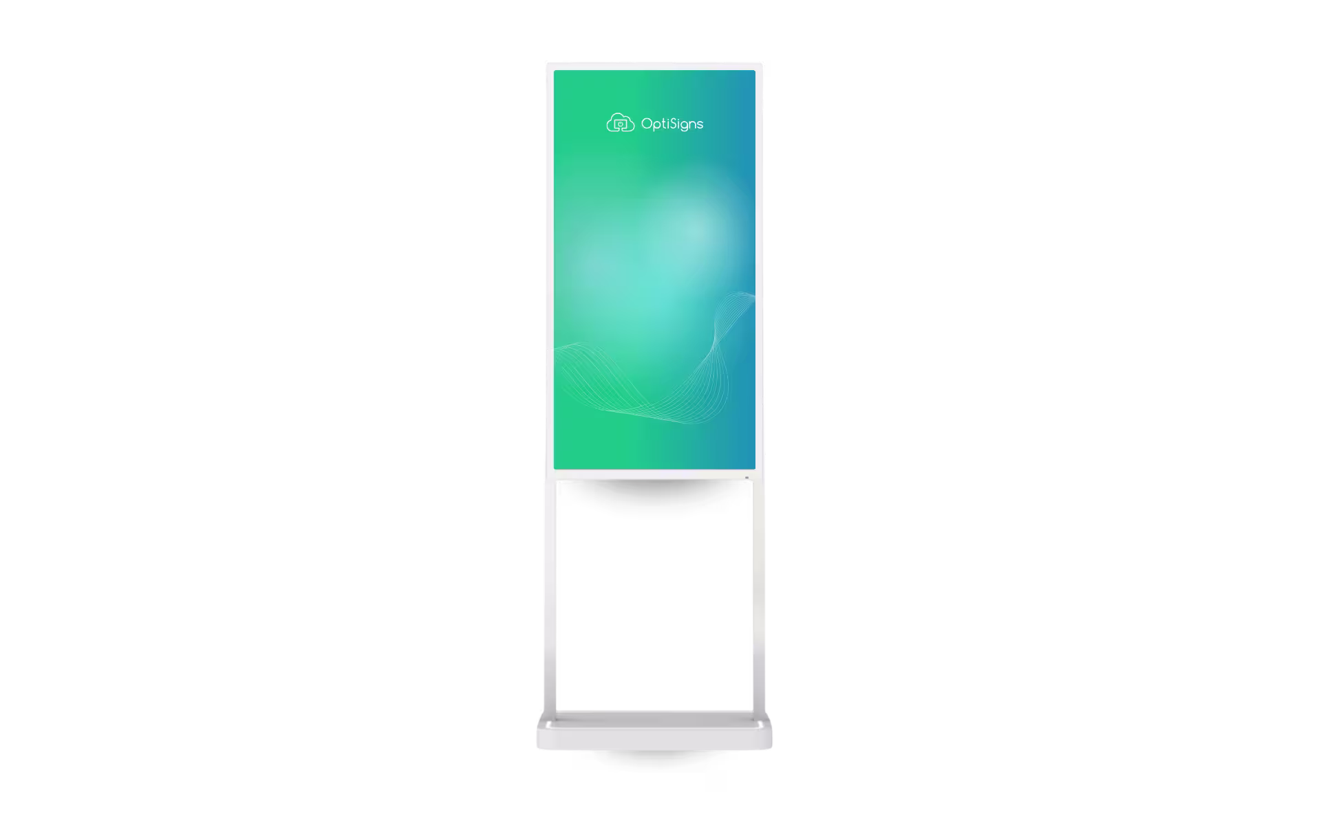 OptiSigns' 50 inch interactive digital signage kiosk.