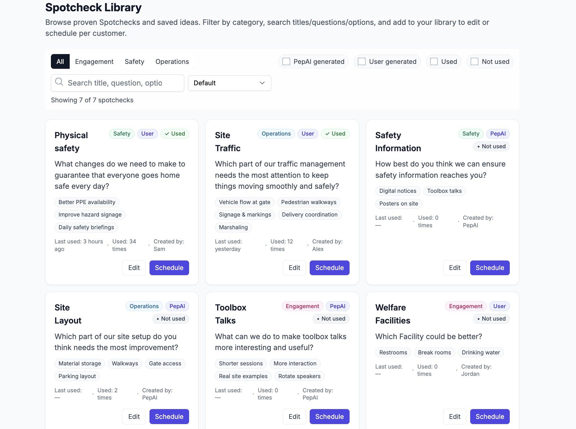 PepTalk Global Spotcheck Library