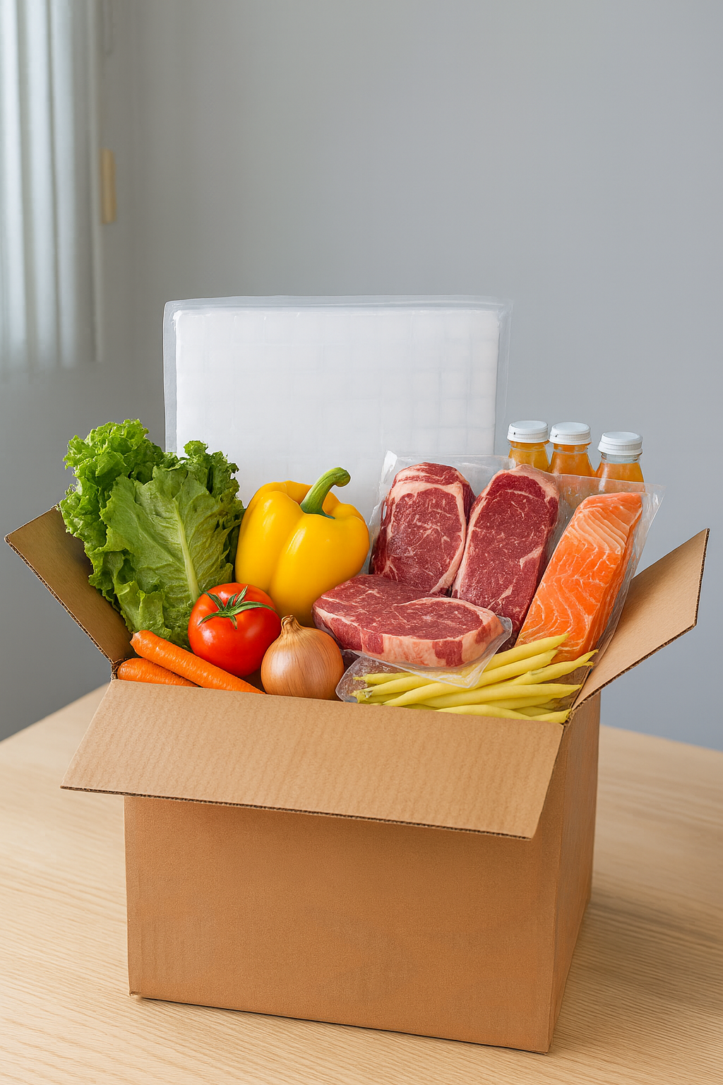 Using water cold packs for mealkit and grocery delivery