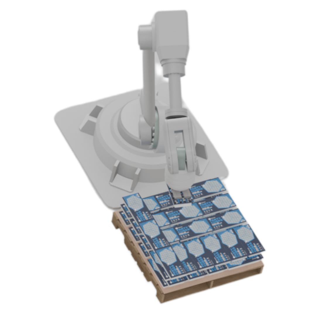 Palletizing robot inside RELO microfactory