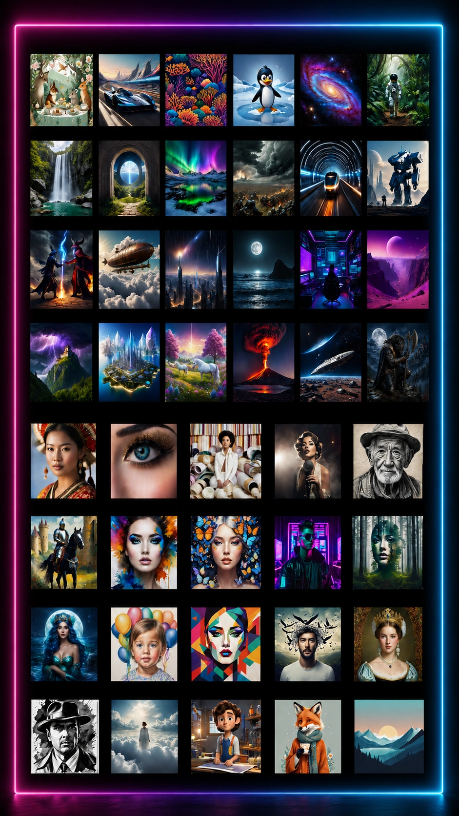 Grid of images generated using Render FX and SSD-1B model