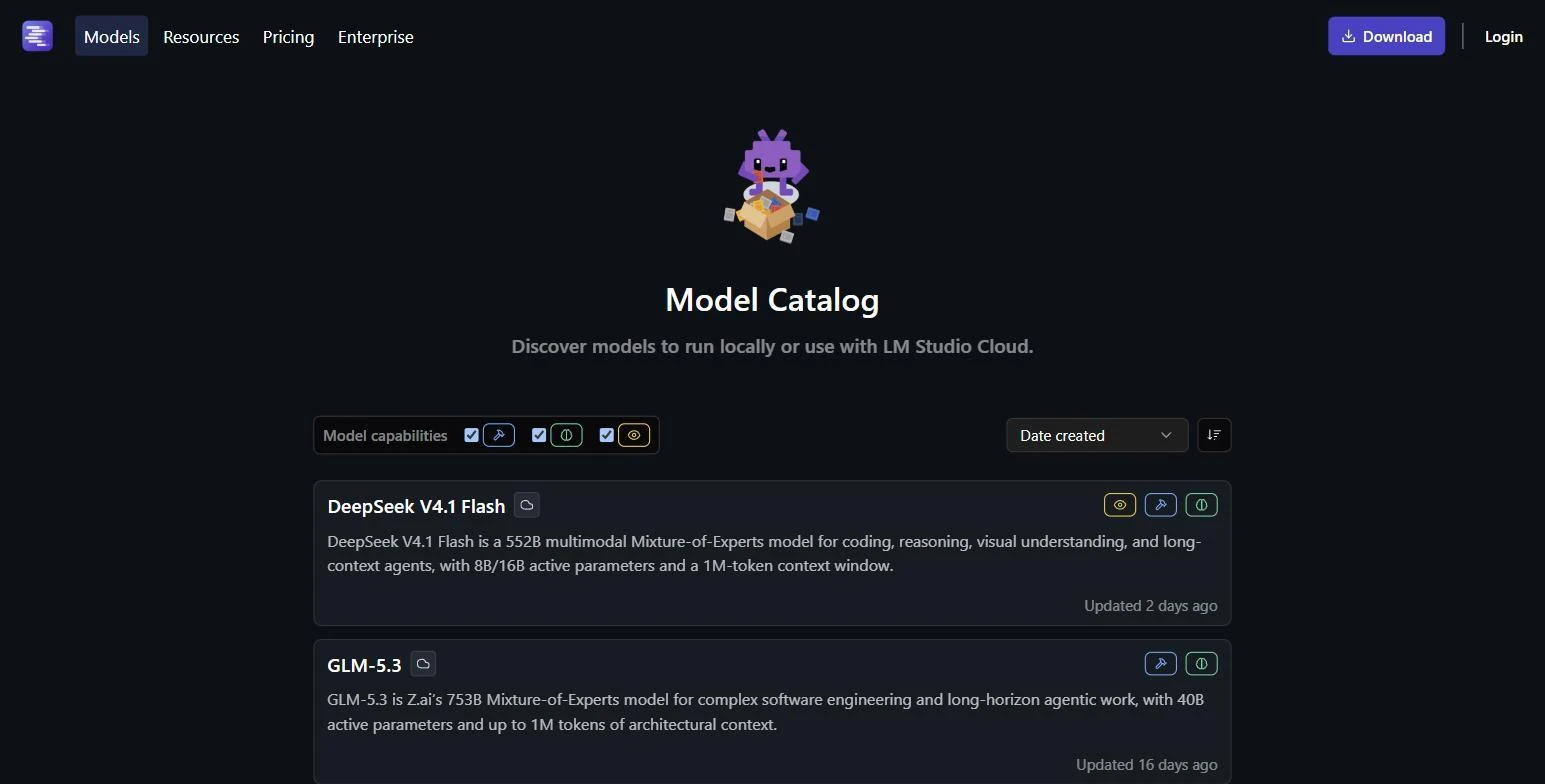 LM Studio UI example