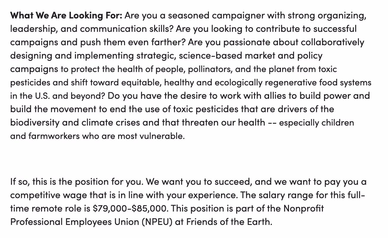 regenerative agriculture jobs as campaigner and public policy advocate