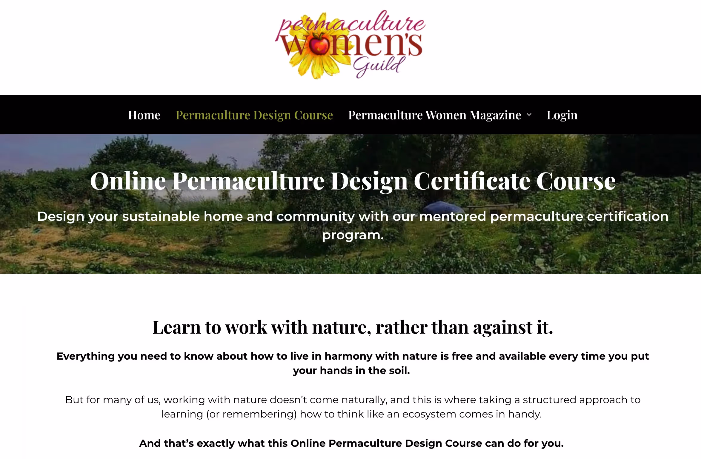 list of permaculture trainings online