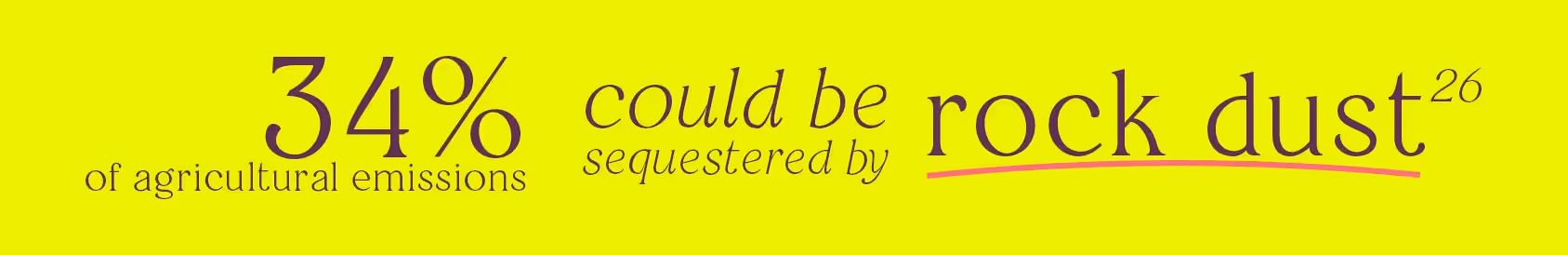 34% of agricultural emissions could be sequestered by rock dust