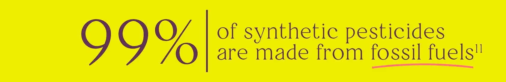 99% of synthetic pesticides are made from fossil fuels