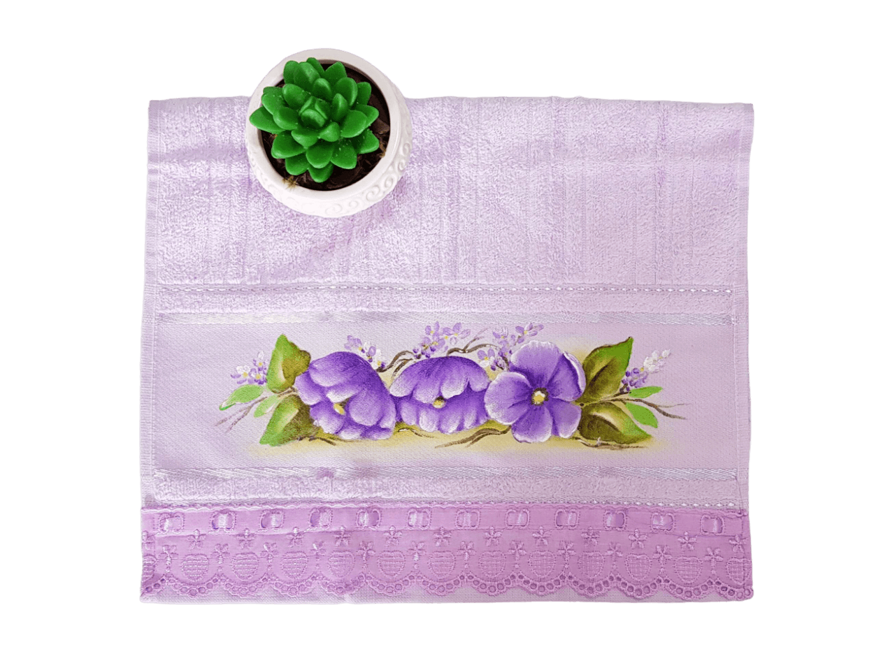 toalha de lavabo roxa