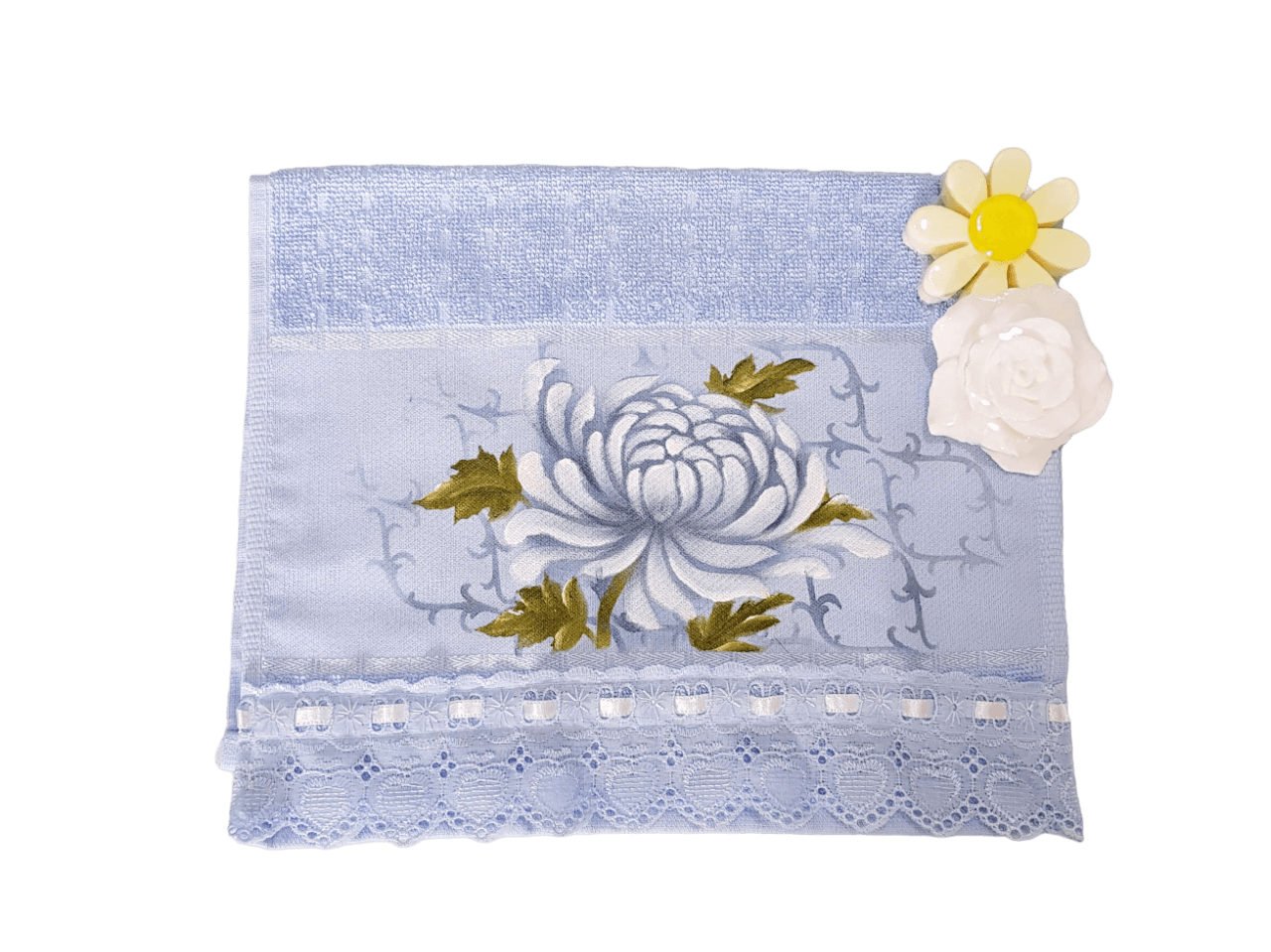 toalha de lavabo azul