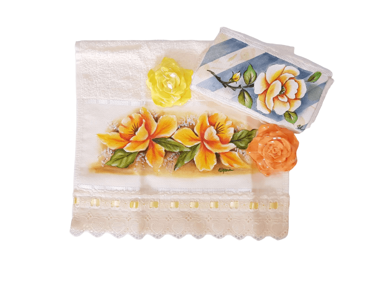 toalha de lavabo amarelo