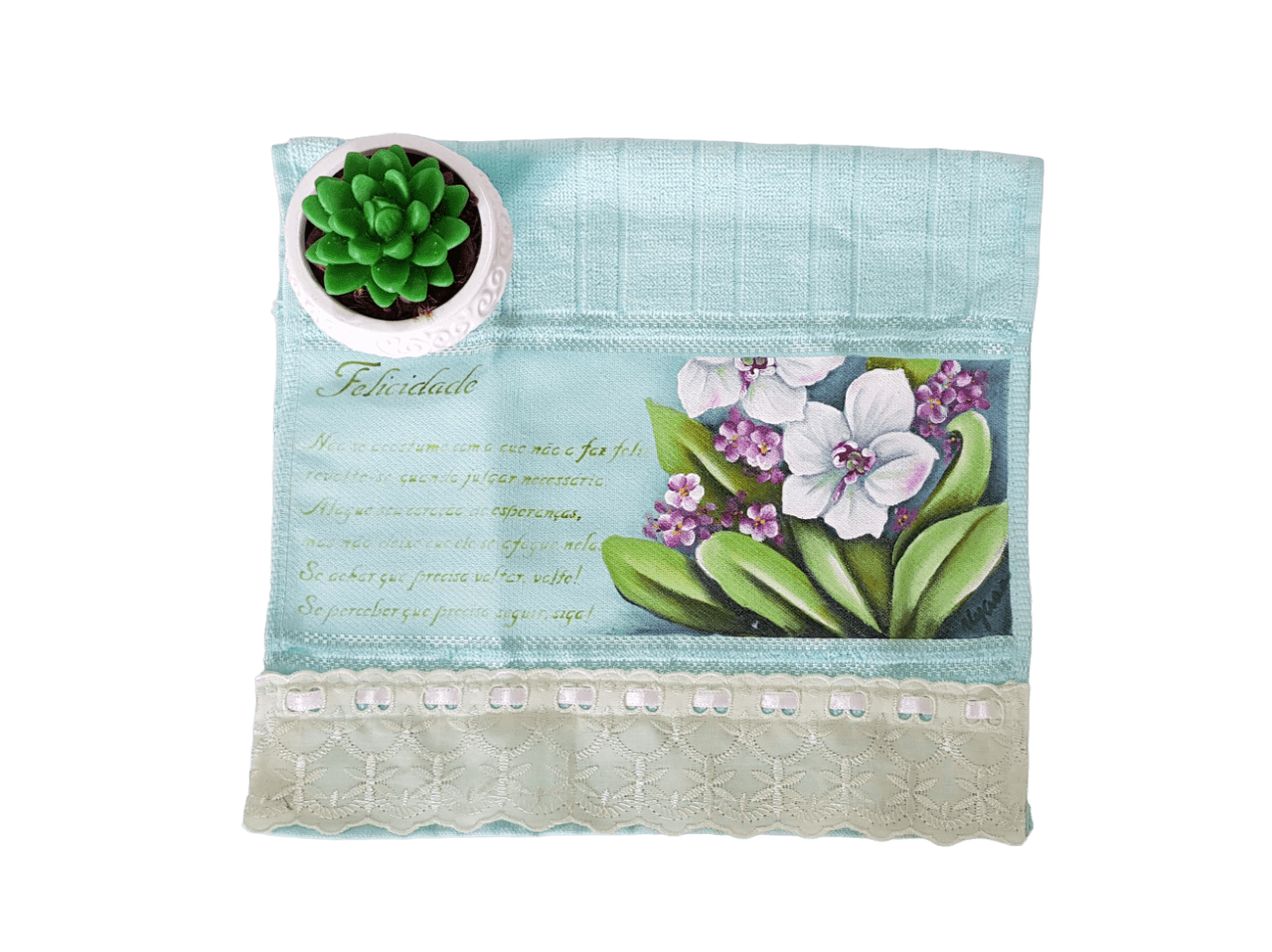 toalha de lavabo verde