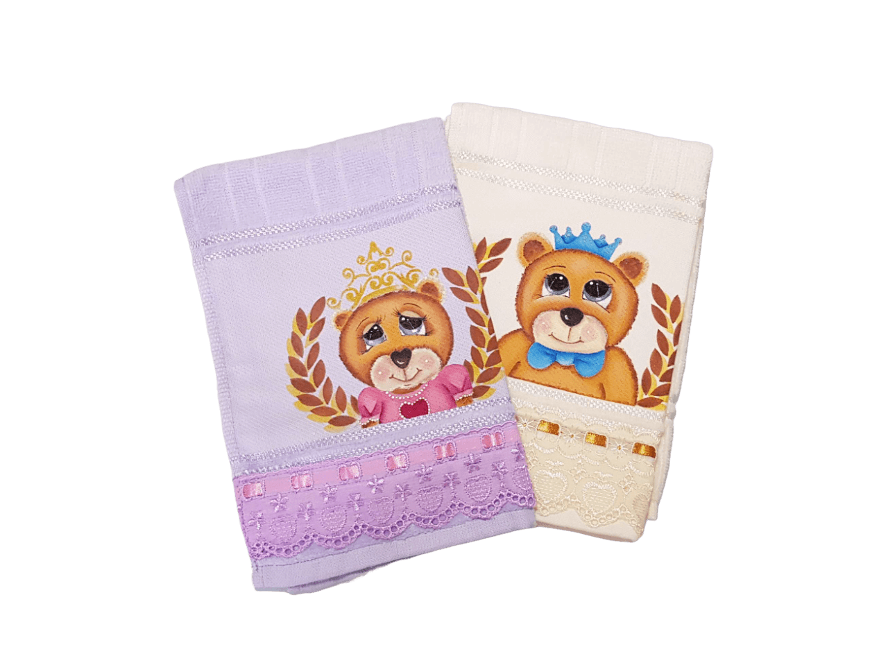 toalhas de lavabo lilas e amarelo