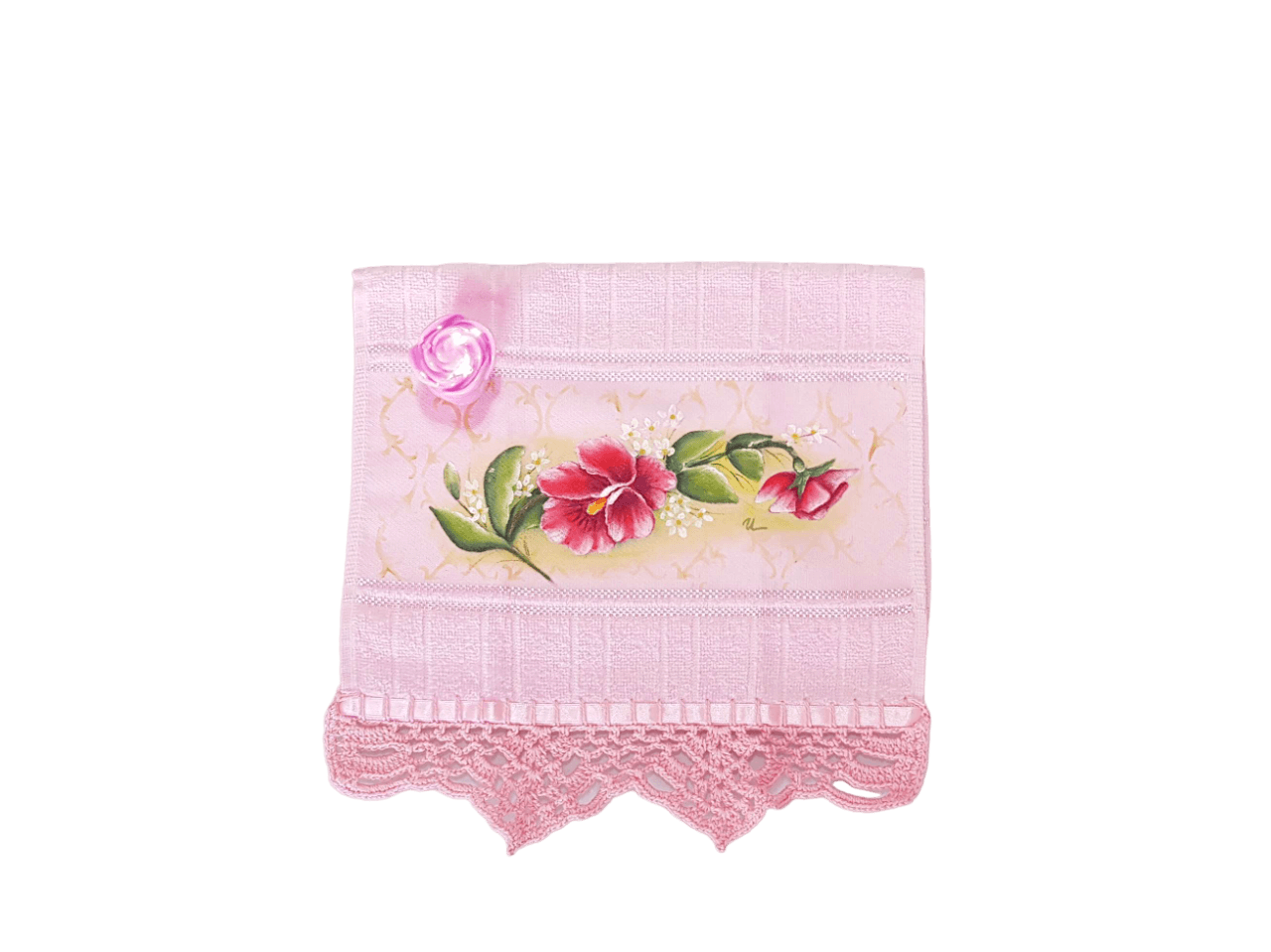 toalha de lavabo rosa