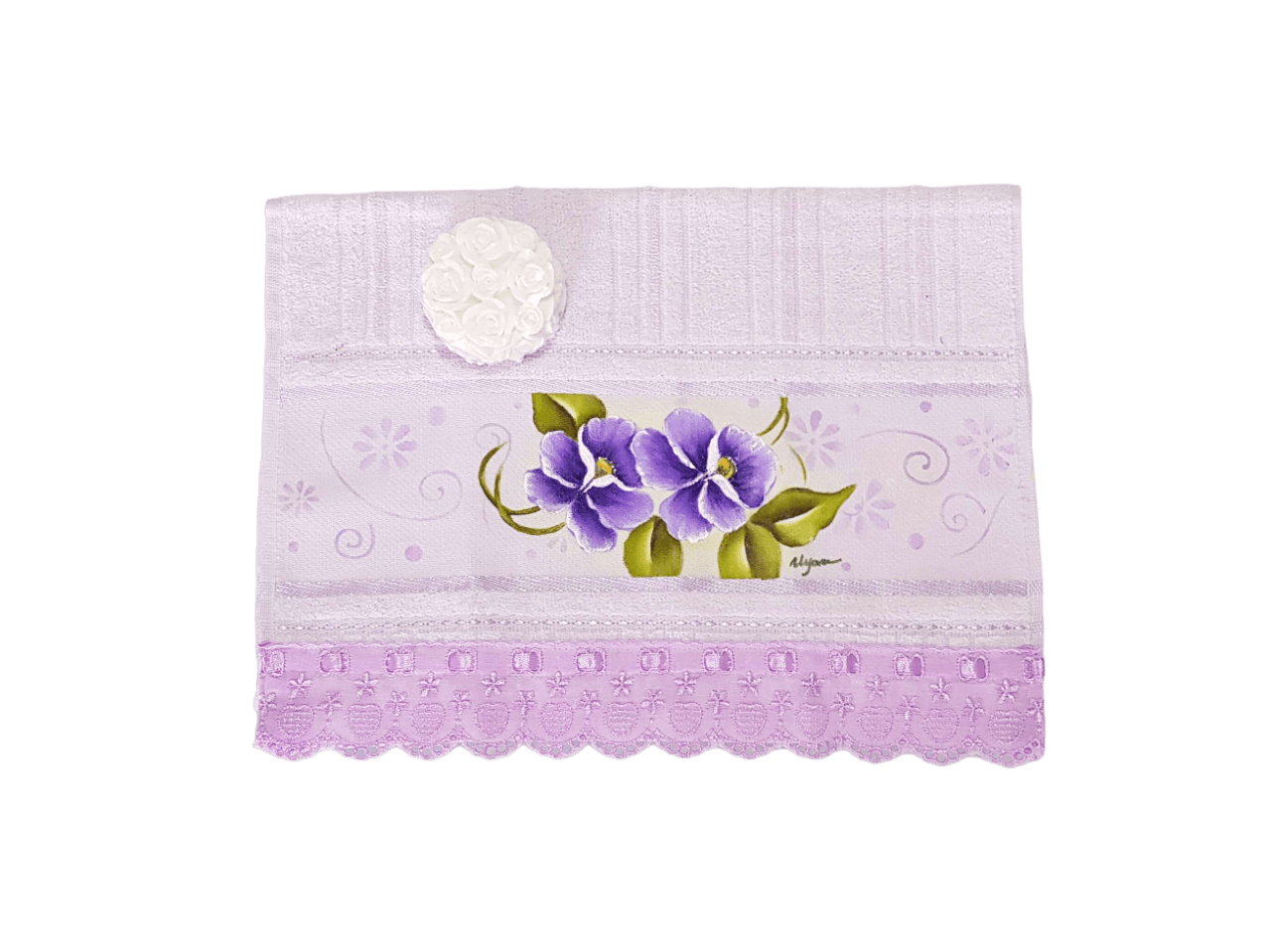 toalha de lavabo lilas