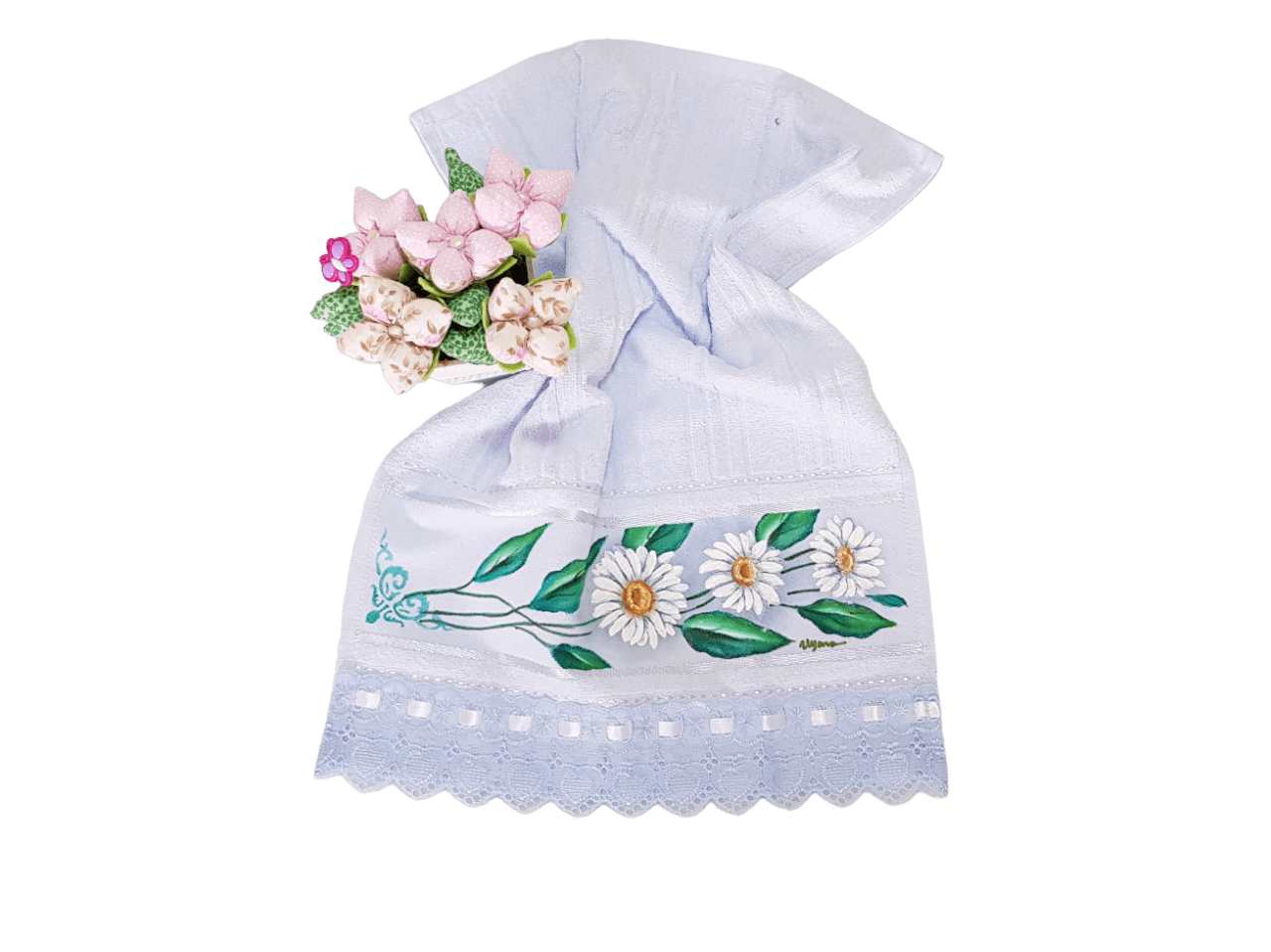 toalha de lavabo azul claro