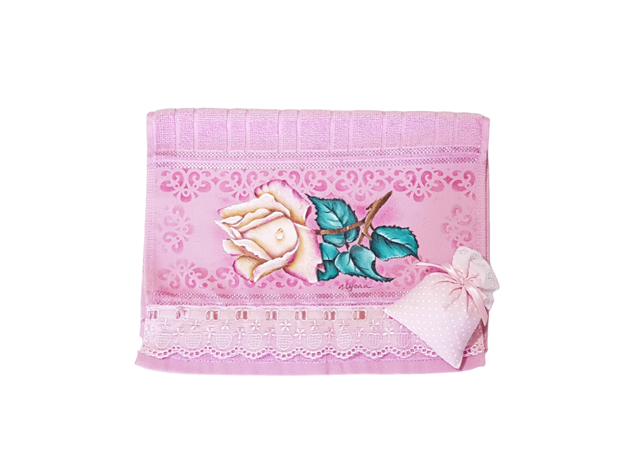 toalha de lavabo rosa