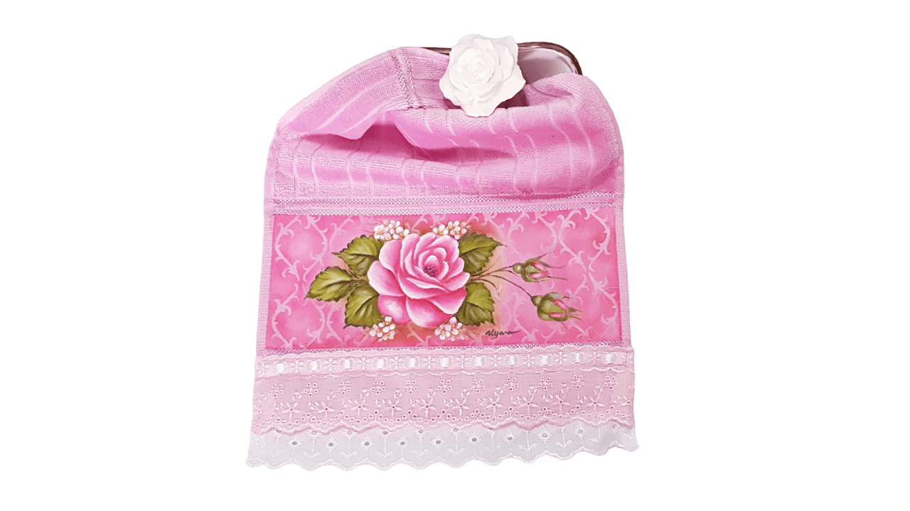 toalha de lavabo rosa forte