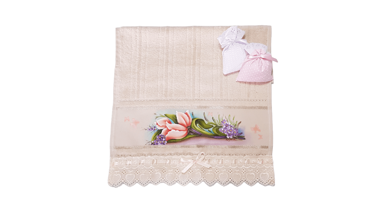 toalha de lavabo bege claro