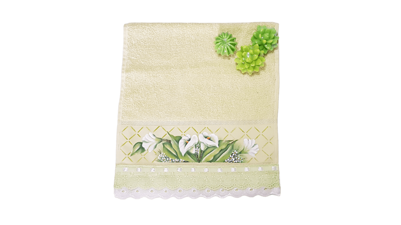 toalha de lavabo verde