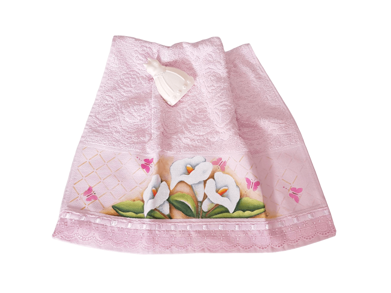 toalha de rosto rosa