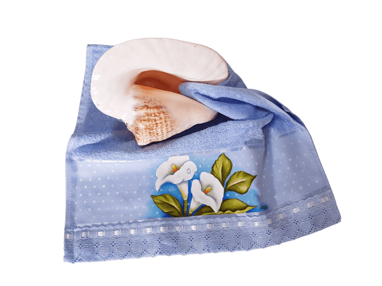 toalha de rosto azul