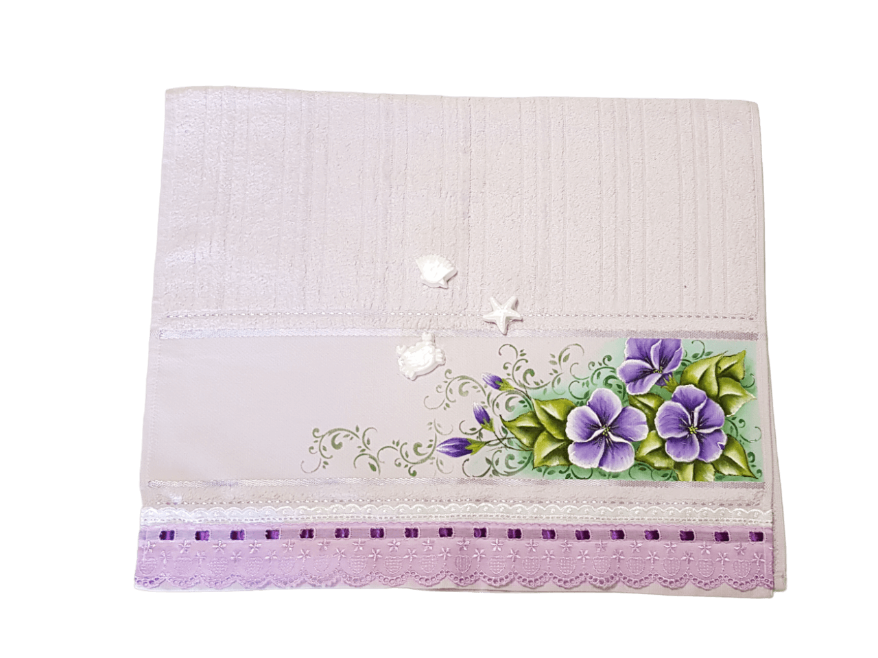 toalha de rosto lilas