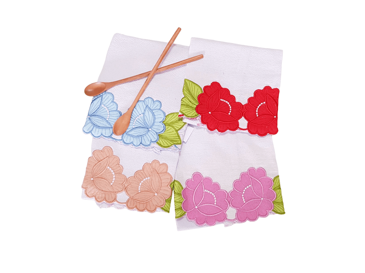 panos de copa bordados brancos com estampas variadas