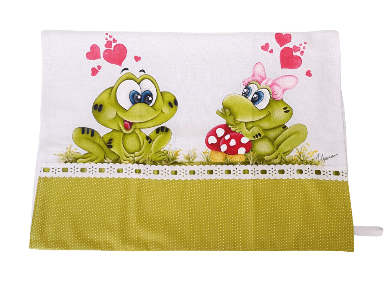 pano de copa branco e verde