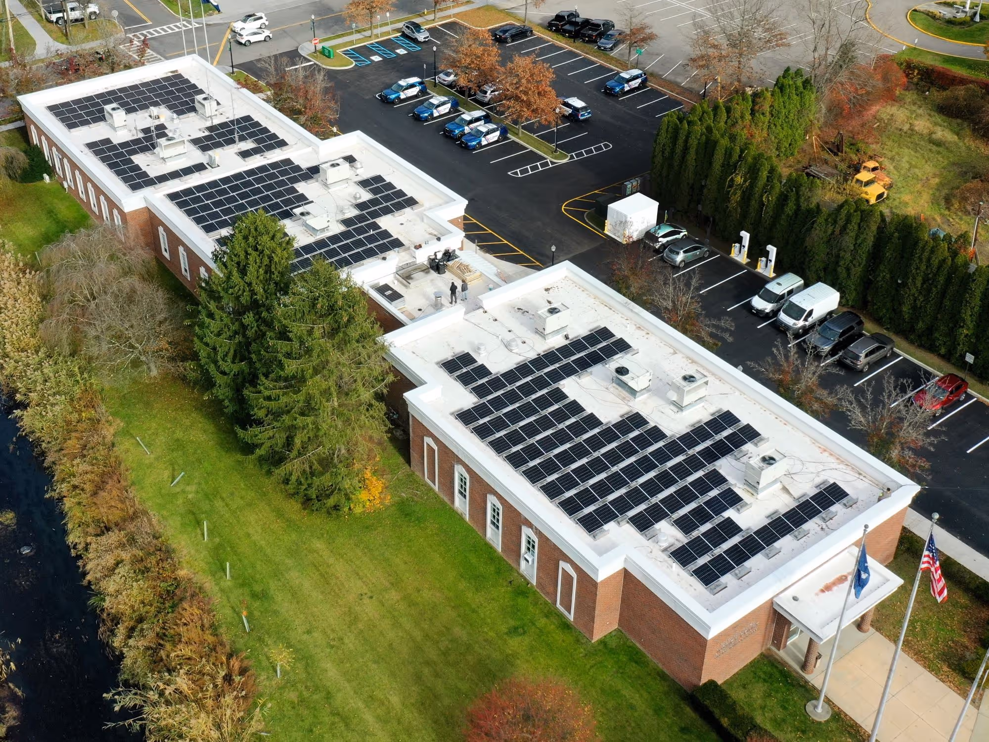 A solar power installation integrated with Jule battery energy storage systems.