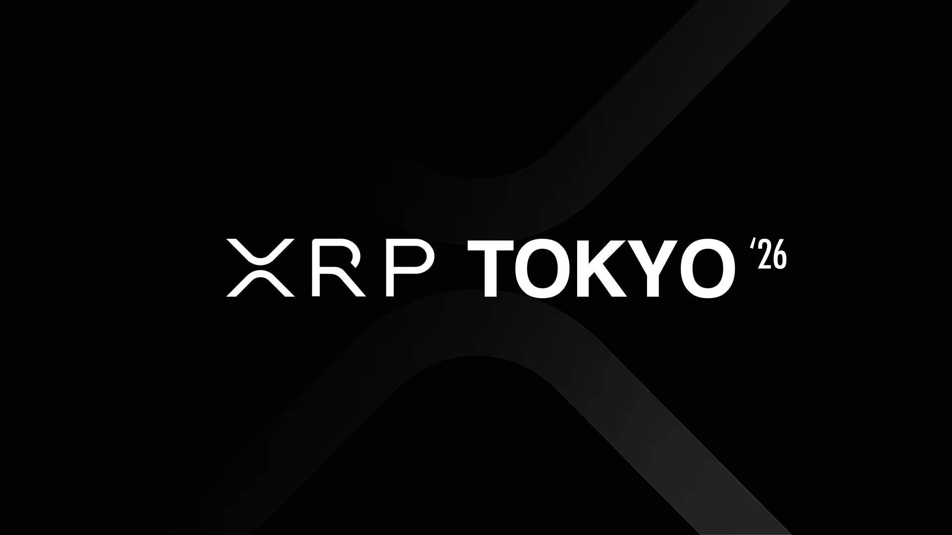 白い文字で『XRP TOKYO '26』と書かれた黒い背景のロゴ。