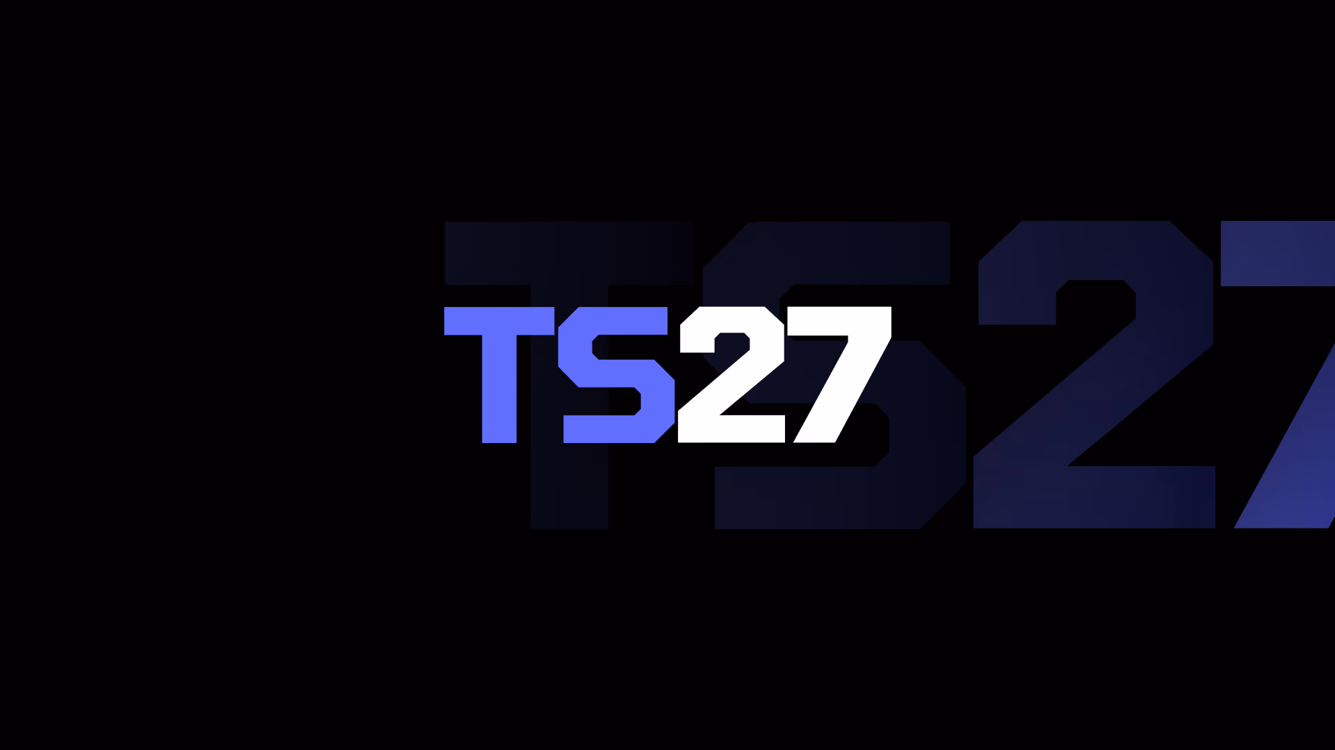 黒背景に青と白の太字で「TS27」と表示されたグラフィックデザイン。